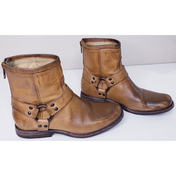 FRYE PHILIP HARNESS #76870 Ankle Boots Camel Women's Size 6.5B - Picture 7 of 16